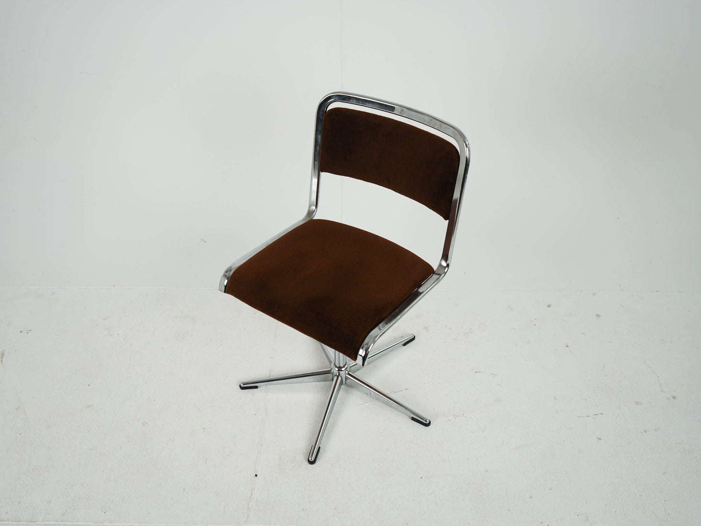 1v2 Chrome Stuhl Esszimmerstuhl EKA Mid Century Retro