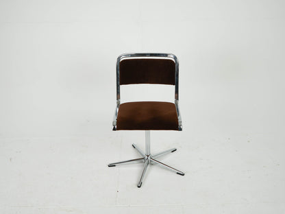 1v2 Chrome Stuhl Esszimmerstuhl EKA Mid Century Retro