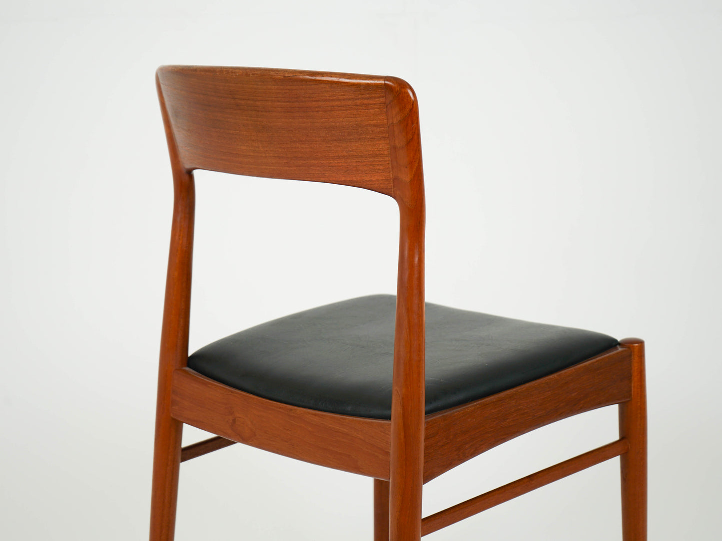 SET 6x Teak Leder Stuhl Vintage Henning Kjærnulf Mid Century