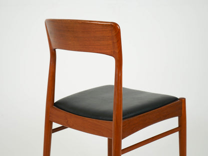 SET 6x Teak Leder Stuhl Vintage Henning Kjærnulf Mid Century