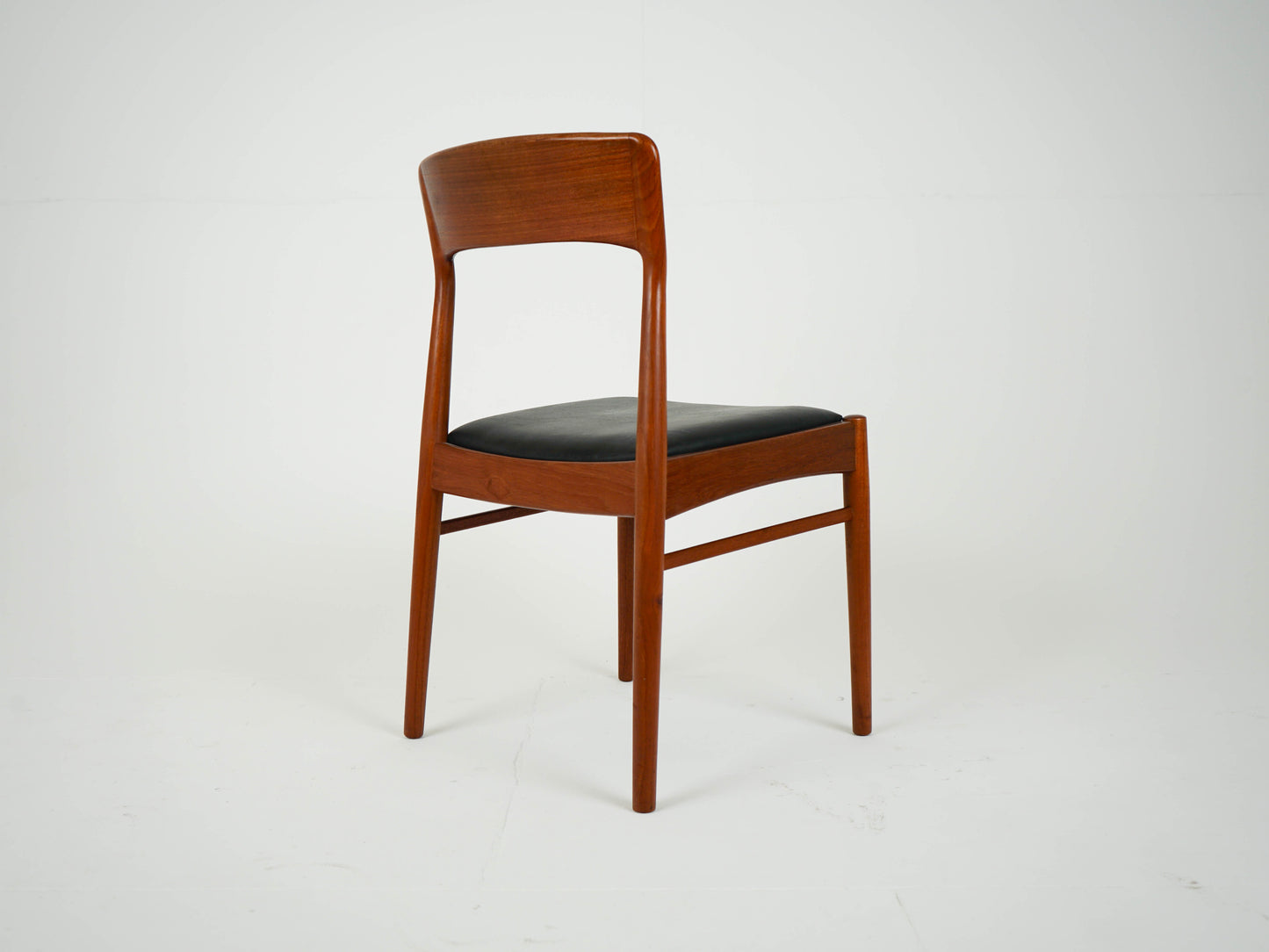 SET 6x Teak Leder Stuhl Vintage Henning Kjærnulf Mid Century