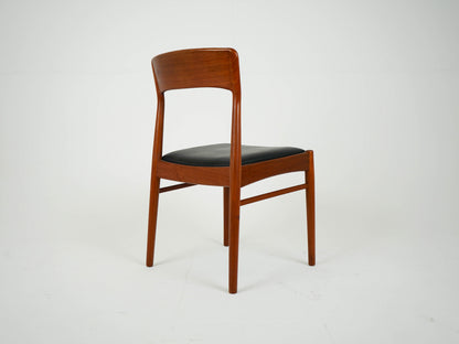 SET 6x Teak Leder Stuhl Vintage Henning Kjærnulf Mid Century