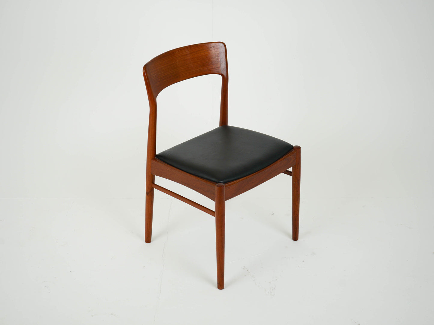 SET 6x Teak Leder Stuhl Vintage Henning Kjærnulf Mid Century