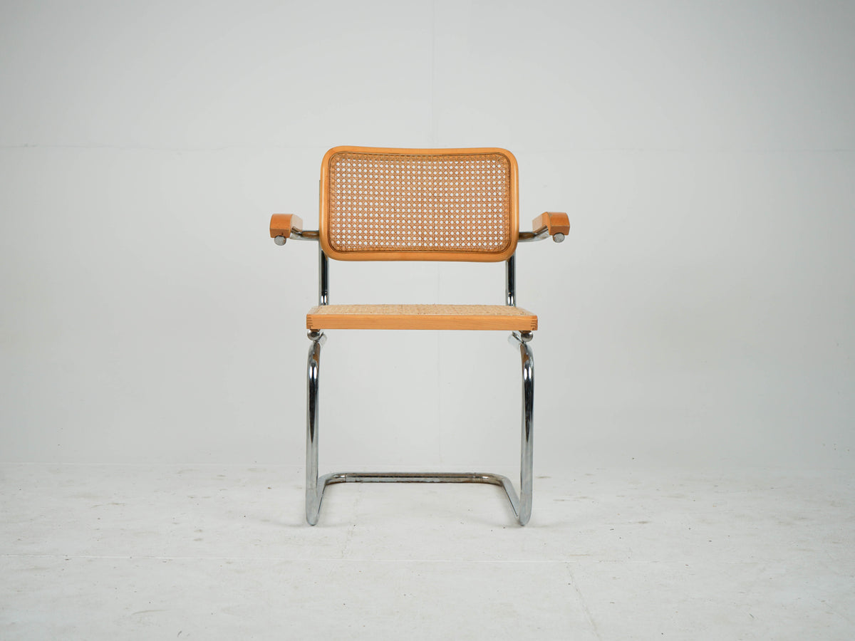 Chrome Stuhl Esszimmerstuhl Wiener Geflecht Mid Century Retro