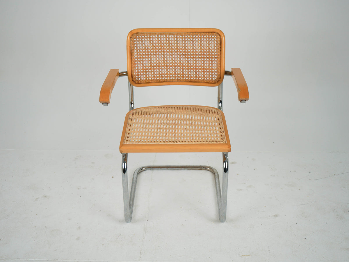 Chrome Stuhl Esszimmerstuhl Wiener Geflecht Mid Century Retro