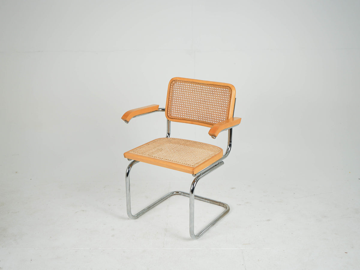 Chrome Stuhl Esszimmerstuhl Wiener Geflecht Mid Century Retro