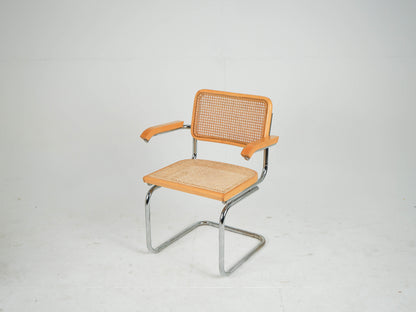 Chrome Stuhl Esszimmerstuhl Wiener Geflecht Mid Century Retro