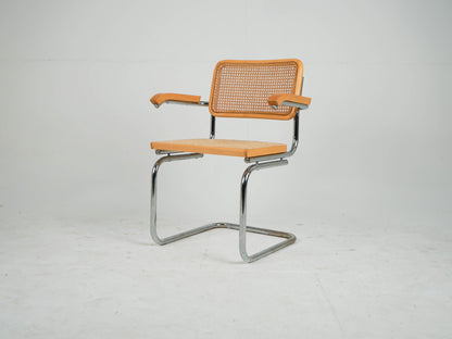 Chrome Stuhl Esszimmerstuhl Wiener Geflecht Mid Century Retro