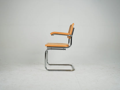Chrome Stuhl Esszimmerstuhl Wiener Geflecht Mid Century Retro
