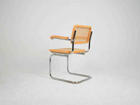 Chrome Stuhl Esszimmerstuhl Wiener Geflecht Mid Century Retro