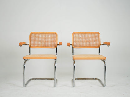 Chrome Stuhl Esszimmerstuhl Wiener Geflecht Mid Century Retro