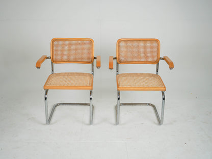 Chrome Stuhl Esszimmerstuhl Wiener Geflecht Mid Century Retro