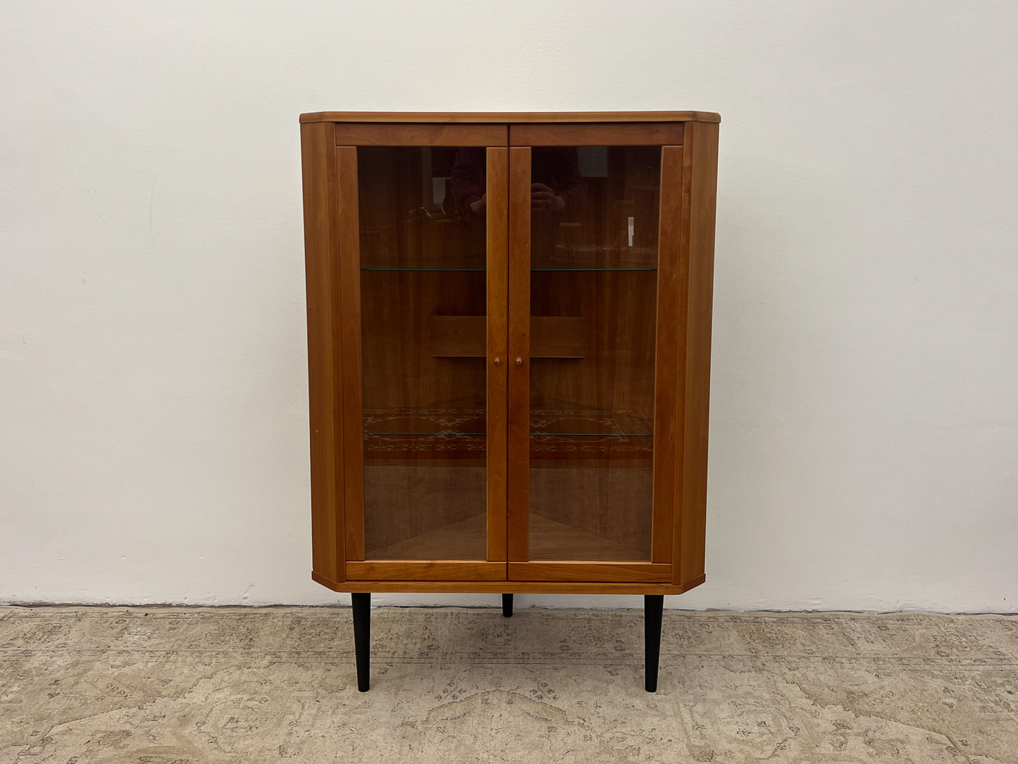 Teak Vitrine Schrank Eckschrank Vintage 60er Mid Century Dänisch