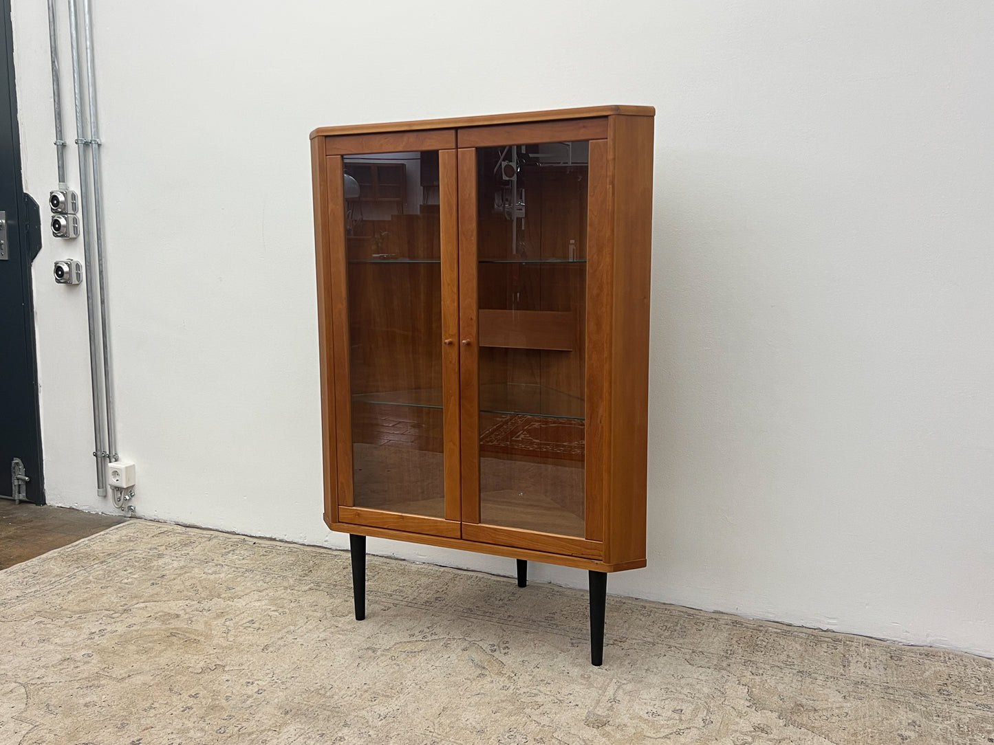 Teak Vitrine Schrank Eckschrank Vintage 60er Mid Century Dänisch