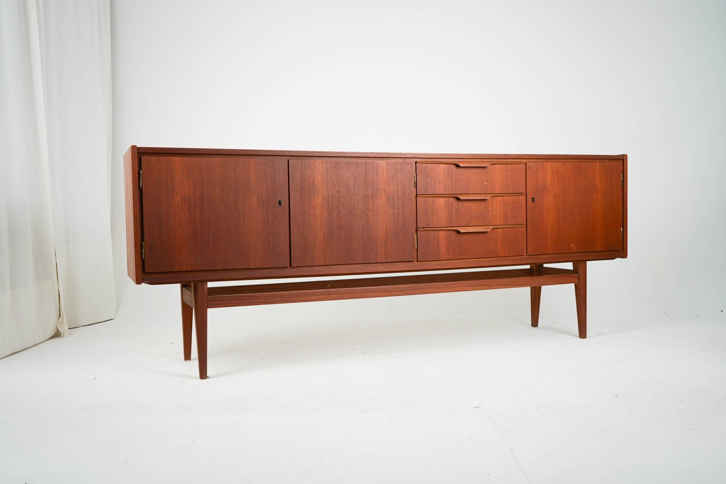 Teak Sideboard Schrank Anrichte Vinyl Vintage Mid Century