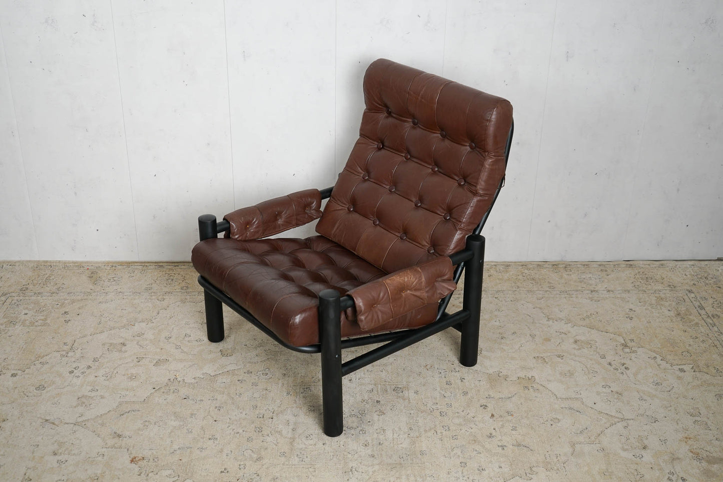 Vintage Leder Sessel Lounge Chair 60er Mid Century Retro