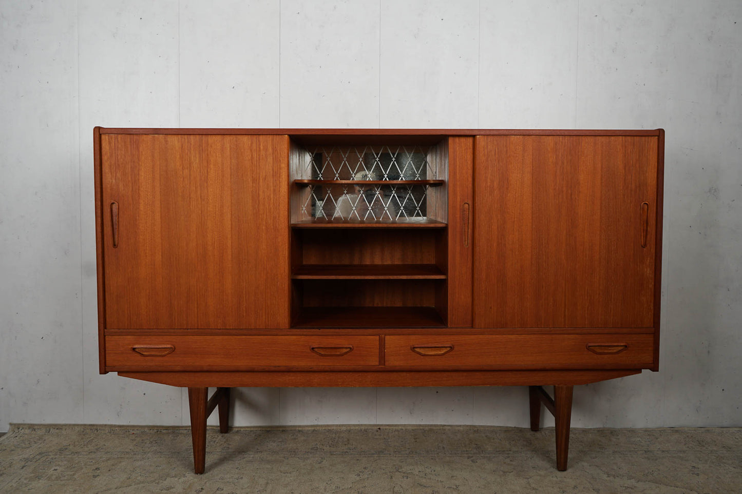 Teak Highboard Sideboard Dänisch Vintage 60er Mid Century