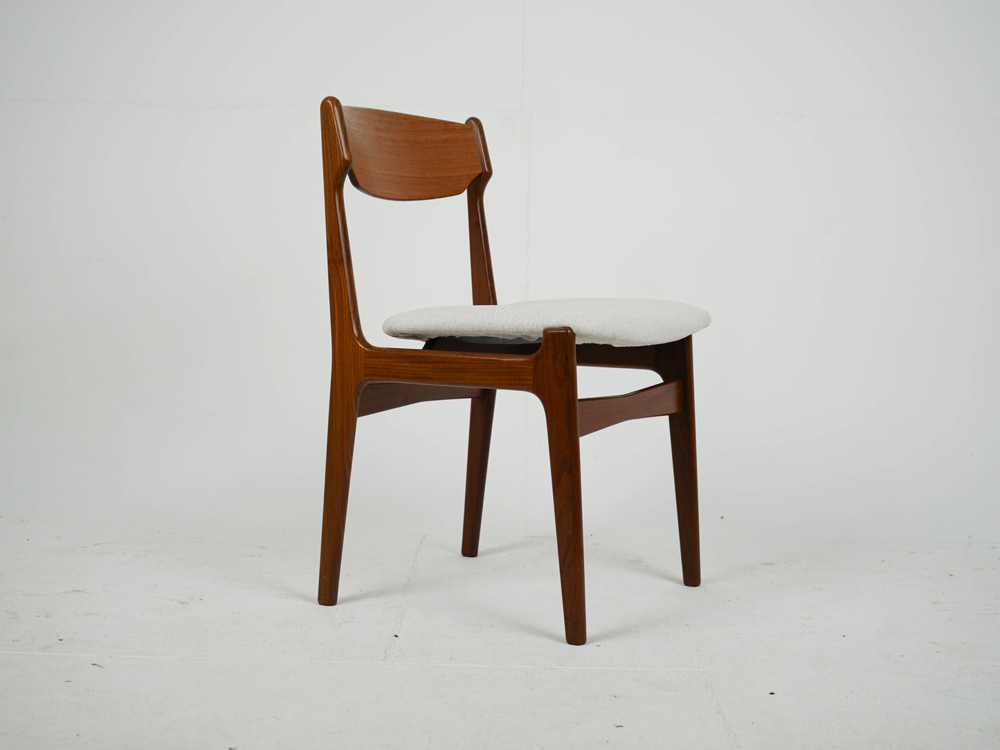SET 6x Teak Esszimmerstuhl Beige von Erik Buch NEUBEZUG