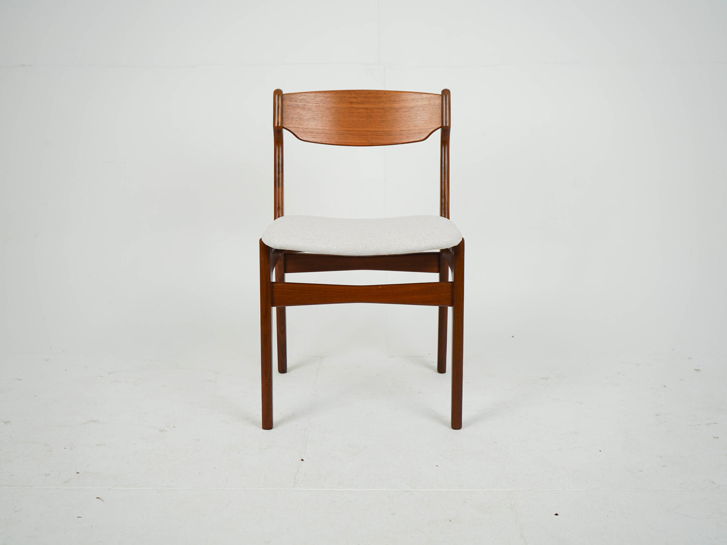 SET 6x Teak Esszimmerstuhl Beige von Erik Buch NEUBEZUG