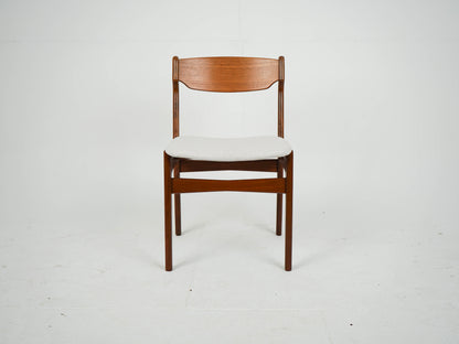 SET 6x Teak Esszimmerstuhl Beige von Erik Buch NEUBEZUG