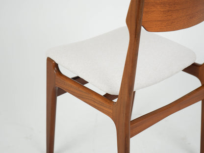 SET 6x Teak Esszimmerstuhl Beige von Erik Buch NEUBEZUG