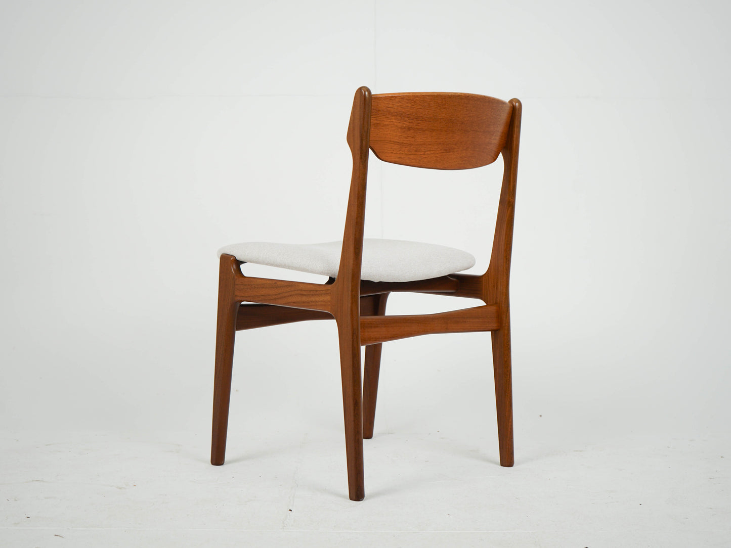SET 6x Teak Esszimmerstuhl Beige von Erik Buch NEUBEZUG