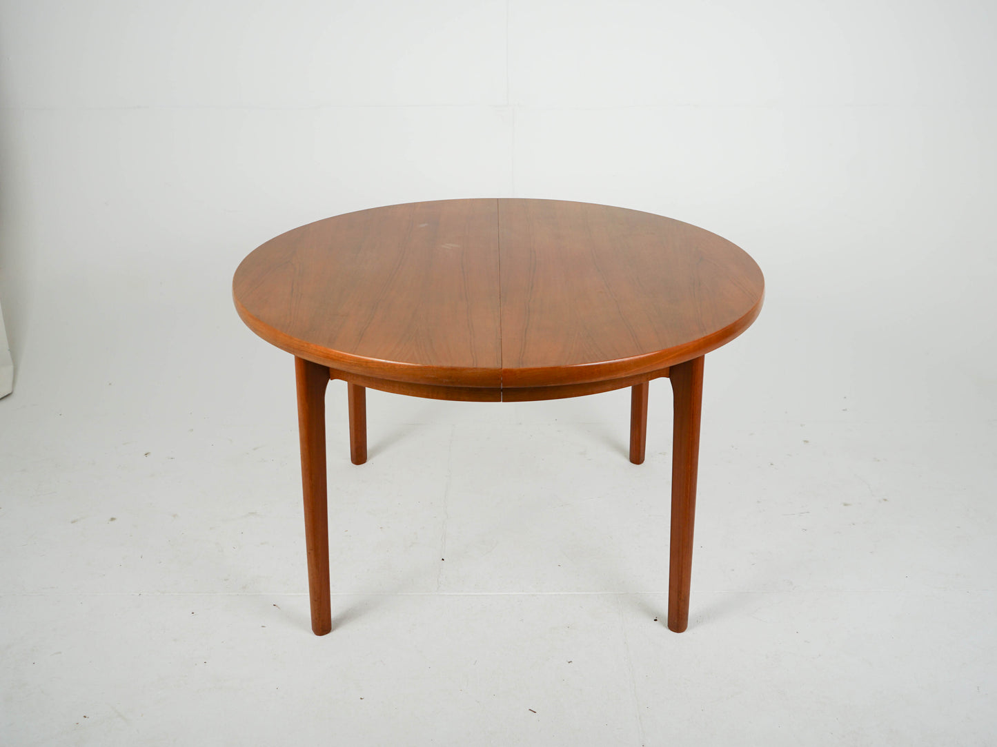Vintage Teak Esstisch rund Ausziehtisch Mid Century