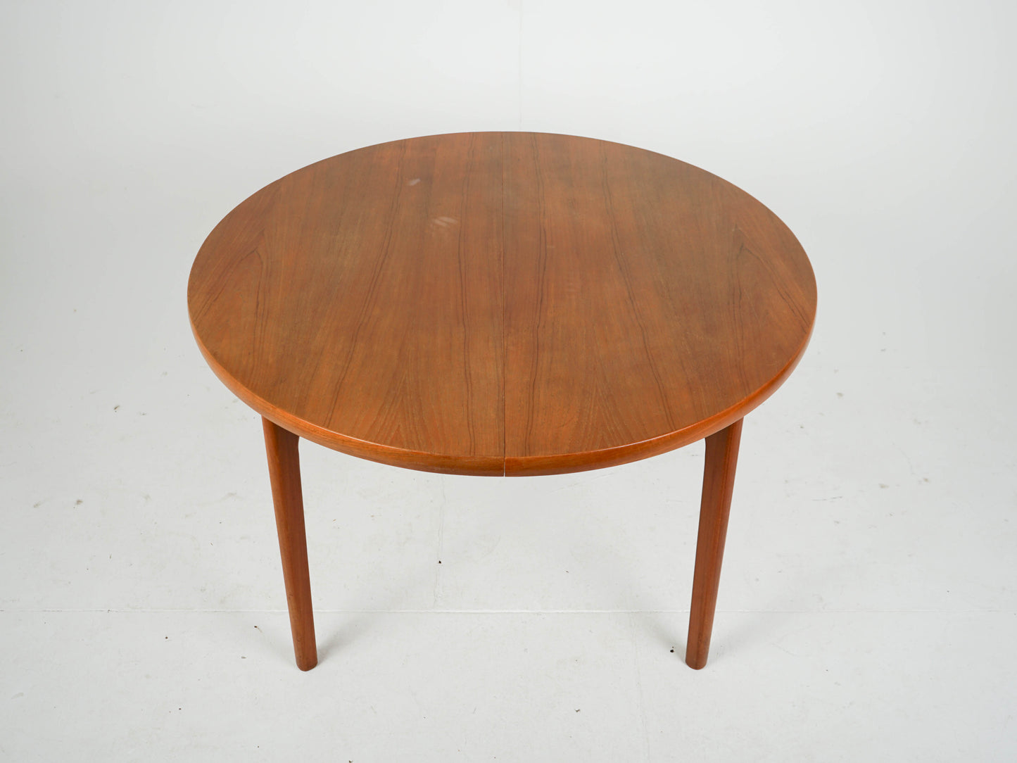 Vintage Teak Esstisch rund Ausziehtisch Mid Century