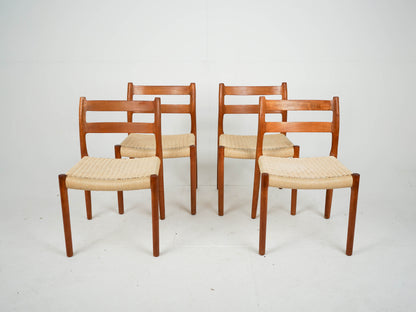 SET 4 Teak Stühle von Niels Otto Møller, Modell 84 Mid Century