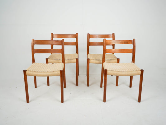 SET 4 Teak Stühle von Niels Otto Møller, Modell 84 Mid Century