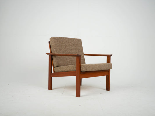 Teak Sessel Vintage Wollstoff Mid Century