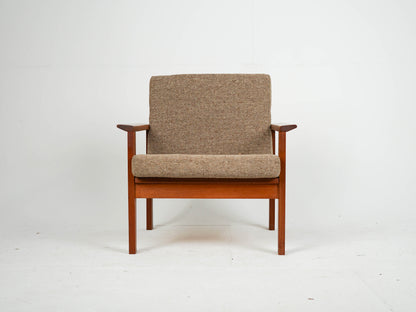 Teak Sessel Vintage Wollstoff Mid Century