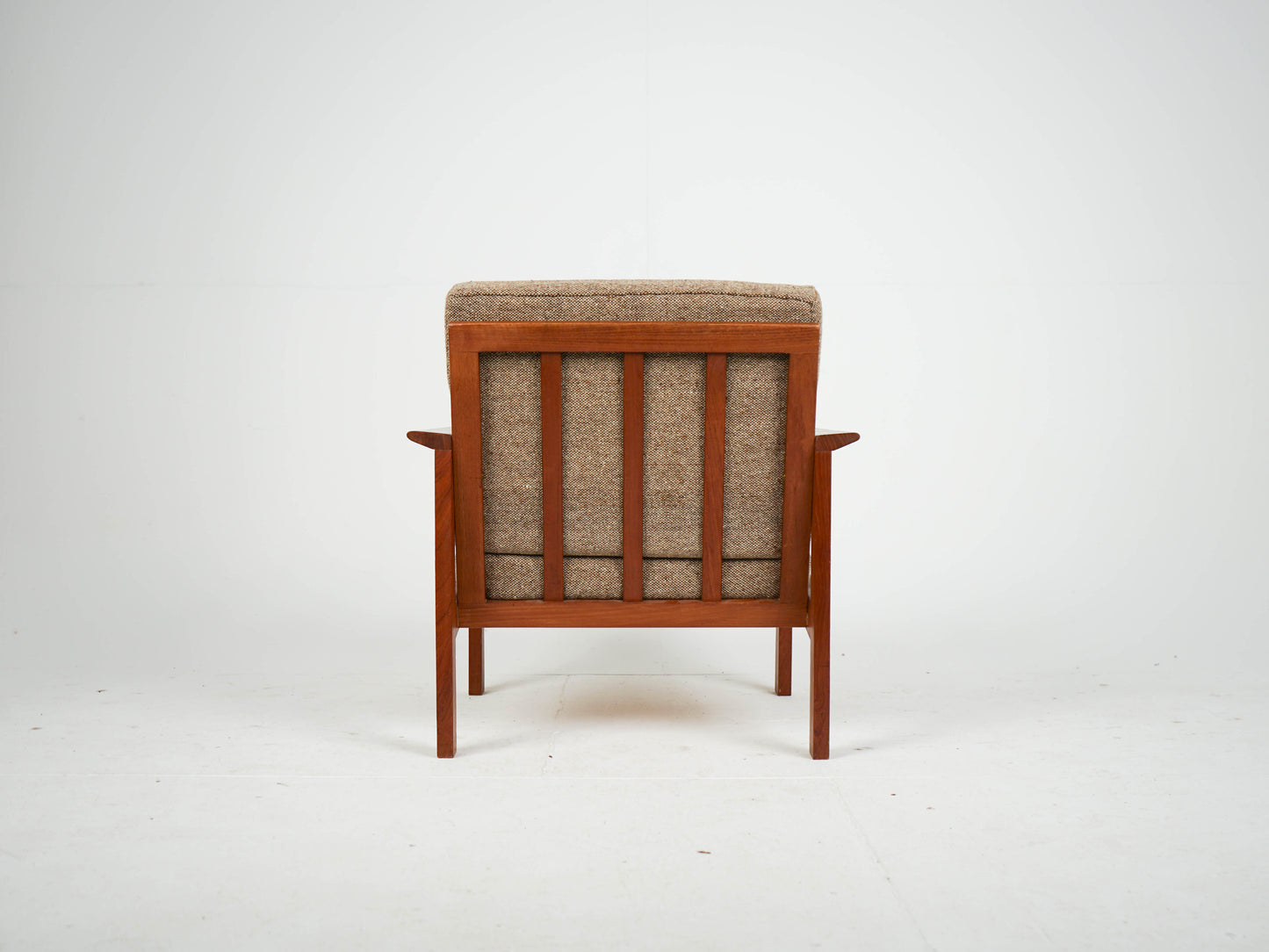 Teak Sessel Vintage Wollstoff Mid Century
