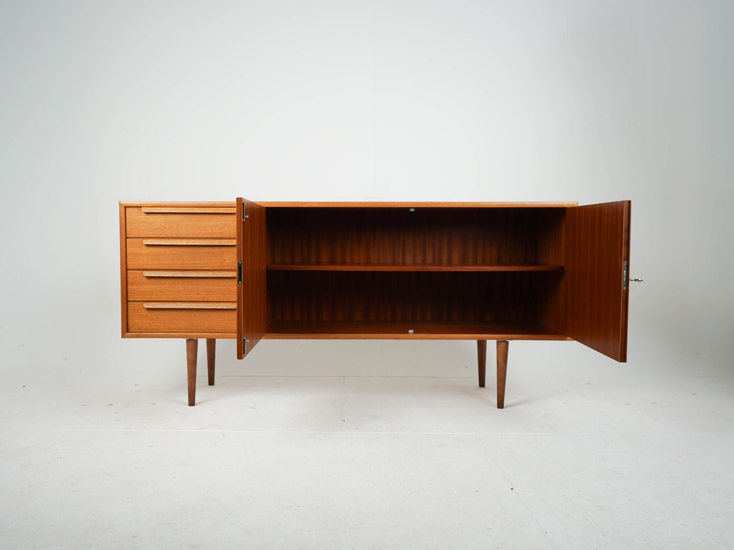 Teak Sideboard Schrank Anrichte Vinyl Vintage Mid Century