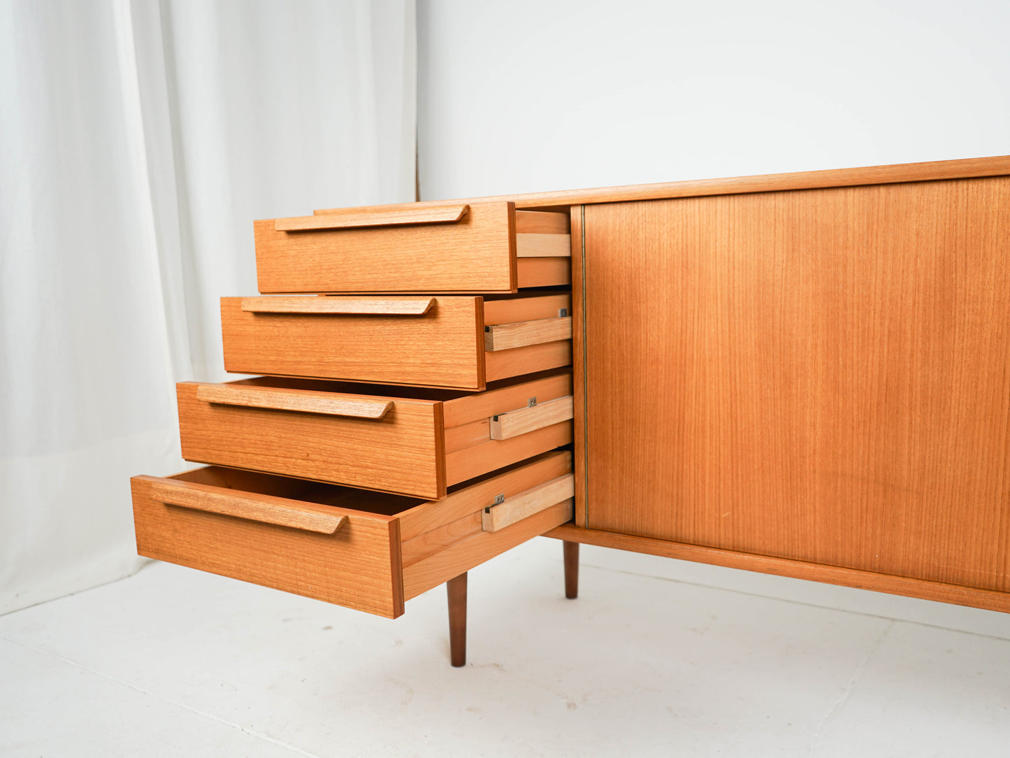 Teak Sideboard Schrank Anrichte Vinyl Vintage Mid Century