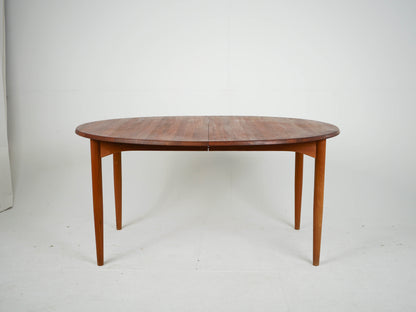 Vintage Teak Esstisch rund oval Ausziehtisch Mid Century