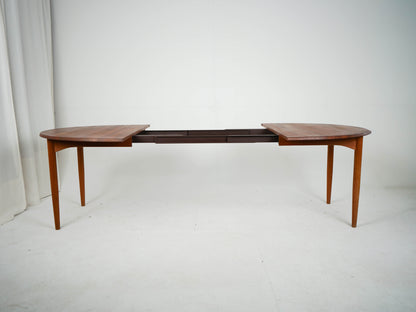 Vintage Teak Esstisch rund oval Ausziehtisch Mid Century