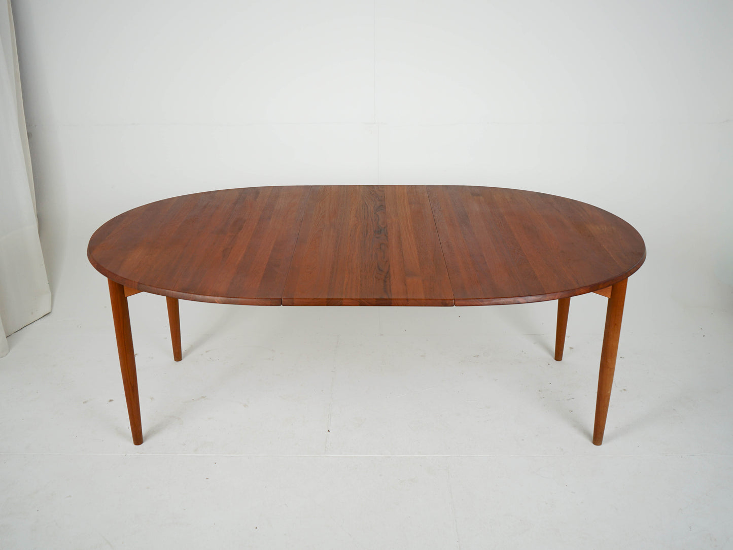 Vintage Teak Esstisch rund oval Ausziehtisch Mid Century