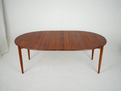 Vintage Teak Esstisch rund oval Ausziehtisch Mid Century