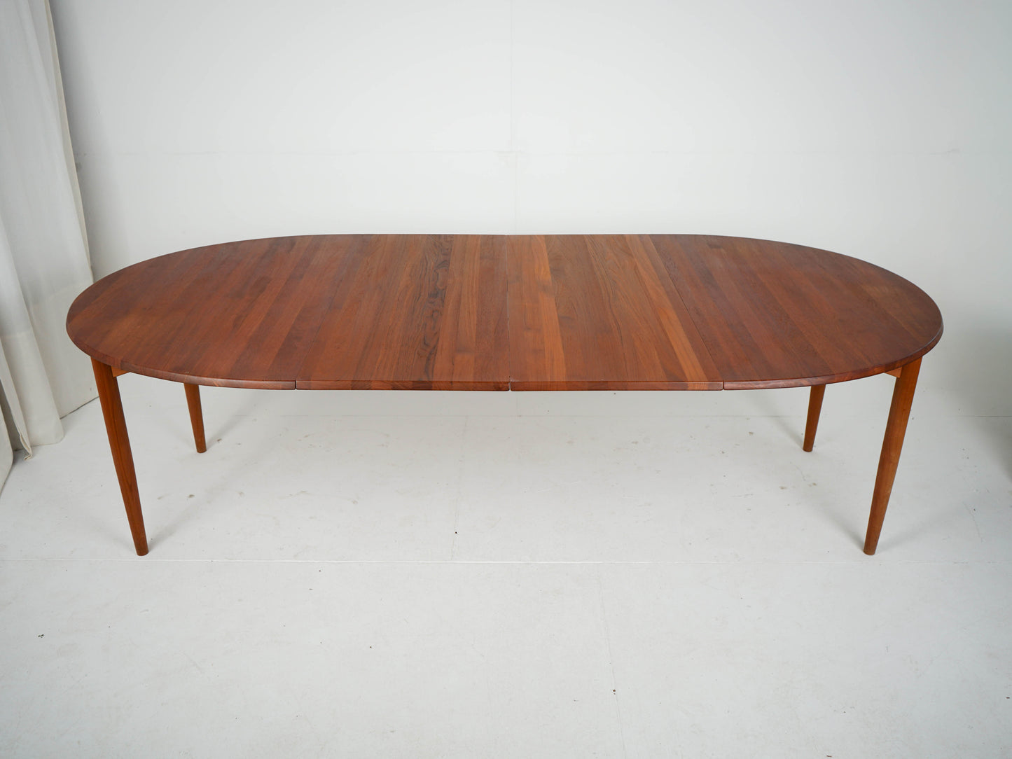 Vintage Teak Esstisch rund oval Ausziehtisch Mid Century