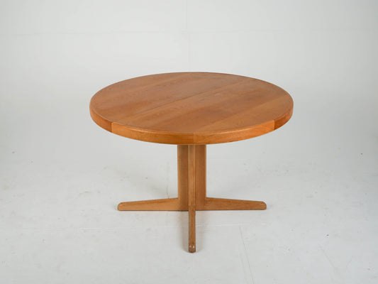 Vintage Esstisch Eiche rund Ausziehtisch von Bramin Mid Century
