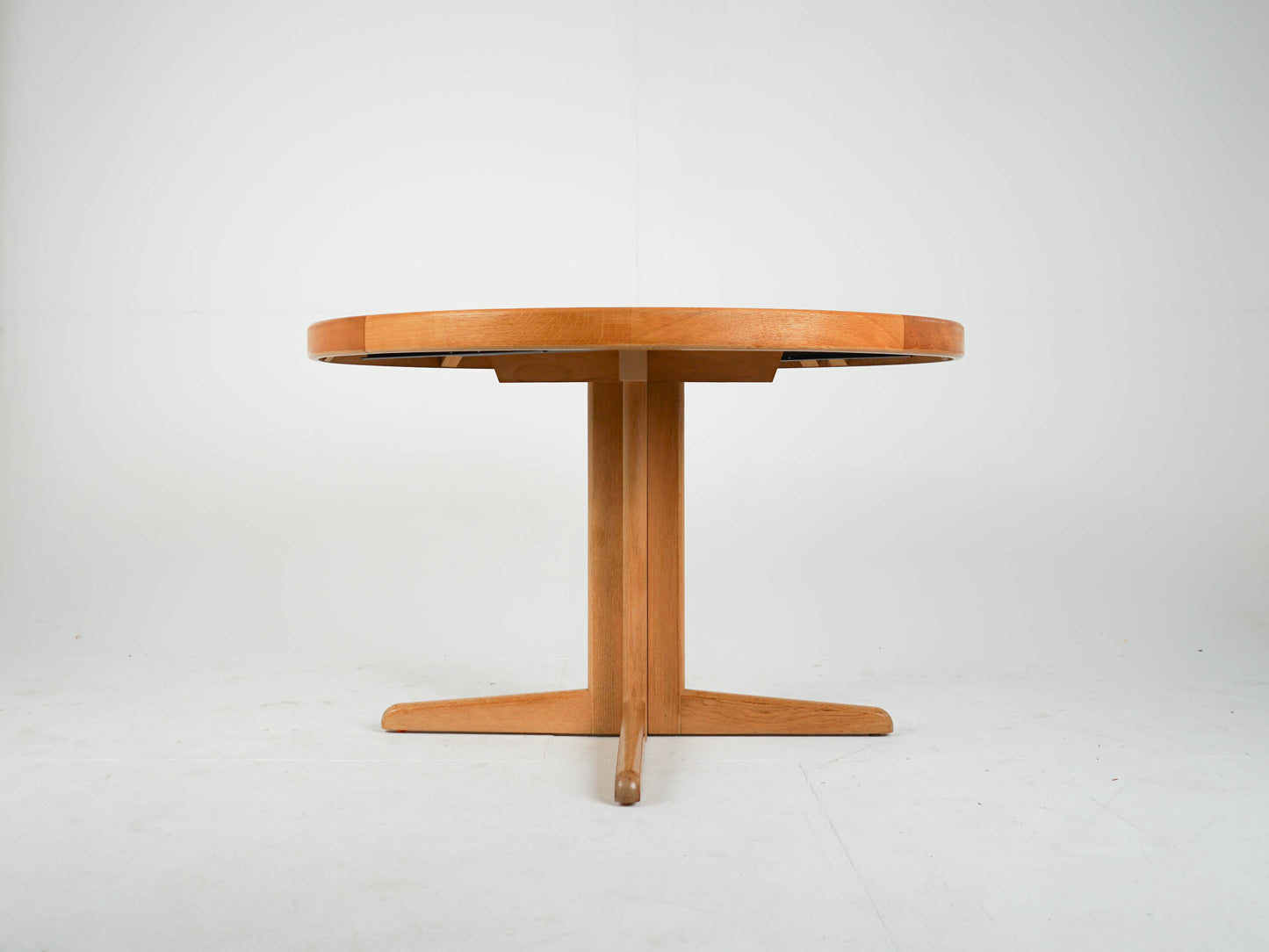 Vintage Esstisch Eiche rund Ausziehtisch von Bramin Mid Century