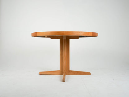 Vintage Esstisch Eiche rund Ausziehtisch von Bramin Mid Century